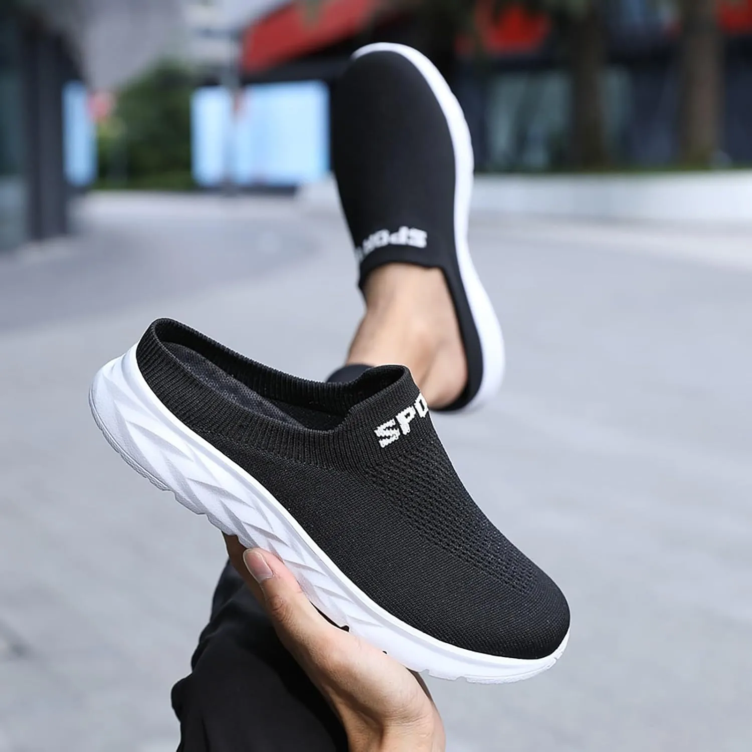 Orthopedic Walking Shoes Slides for Men 2025 Casual Mesh Summer Slip-On Breathable Slippers Solid Color Closed Toe Mens Slingback Mules with Arch-Support