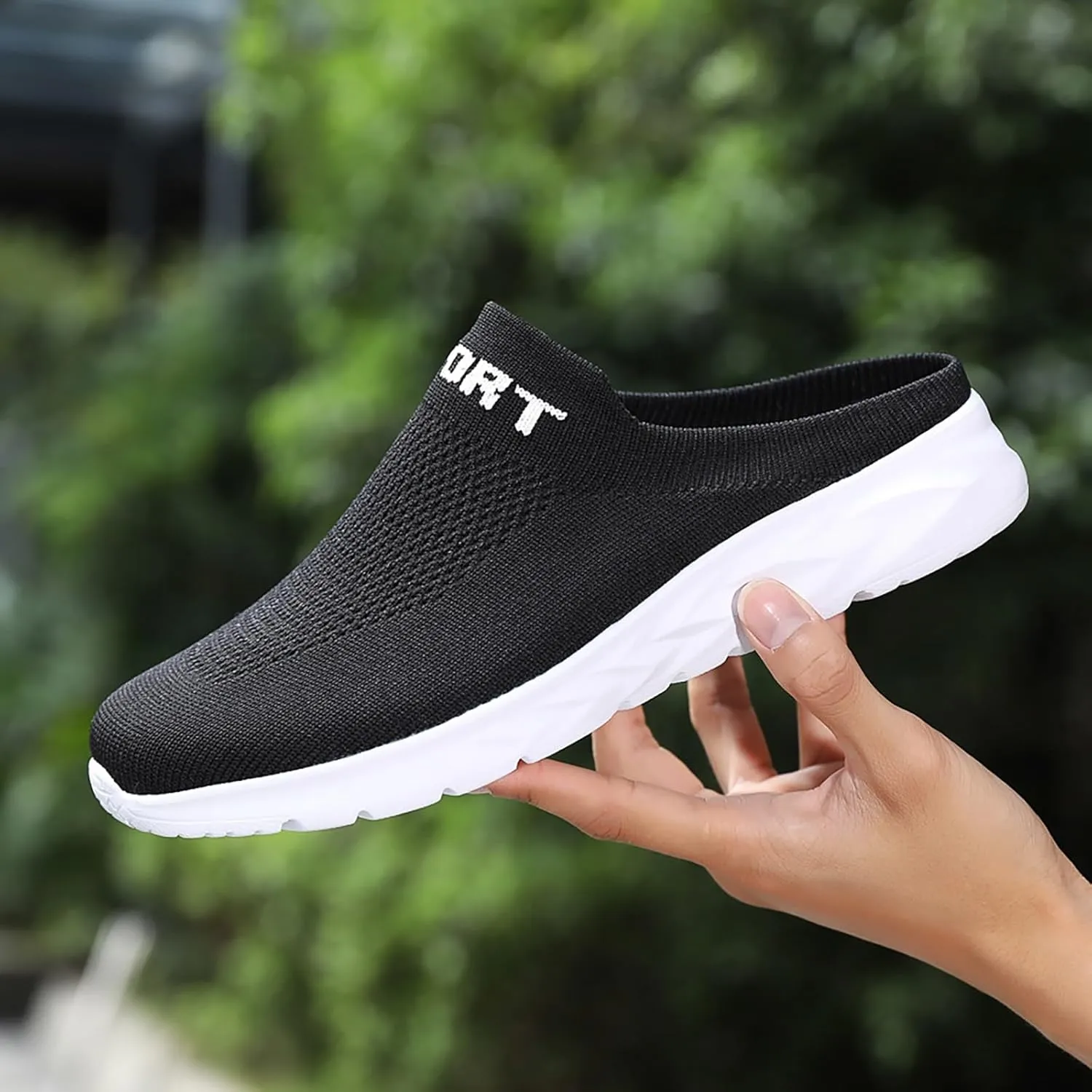 Orthopedic Walking Shoes Slides for Men 2025 Casual Mesh Summer Slip-On Breathable Slippers Solid Color Closed Toe Mens Slingback Mules with Arch-Support