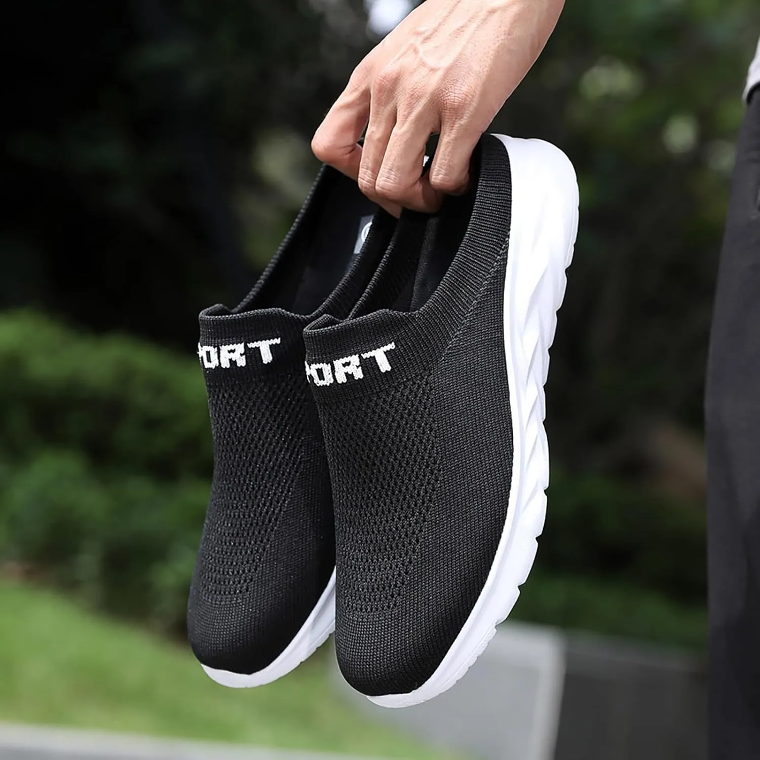 Orthopedic Walking Shoes Slides for Men 2025 Casual Mesh Summer Slip-On Breathable Slippers Solid Color Closed Toe Mens Slingback Mules with Arch-Support