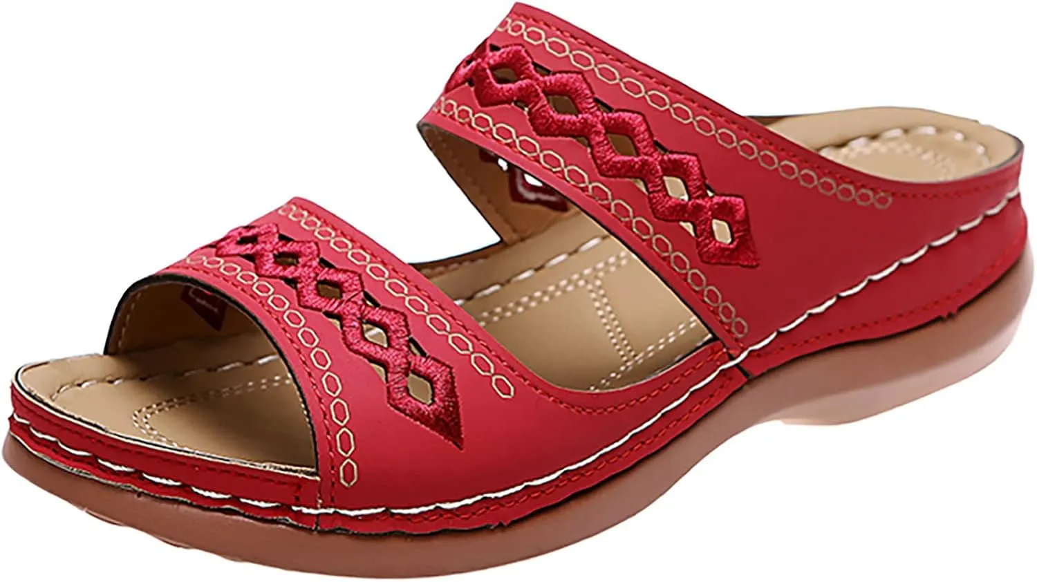 Plantar Fasciitis Sandals Women Memory Foam Womens Orthopedic Walking Shoes Black Flat Sandals for Women Arch Support Slides for Women Extra Wide Womens Sandals Planter Fasciitis Sandals for Women