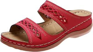 Plantar Fasciitis Sandals Women Memory Foam Womens Orthopedic Walking Shoes Black Flat Sandals for Women Arch Support Slides for Women Extra Wide Womens Sandals Planter Fasciitis Sandals for Women