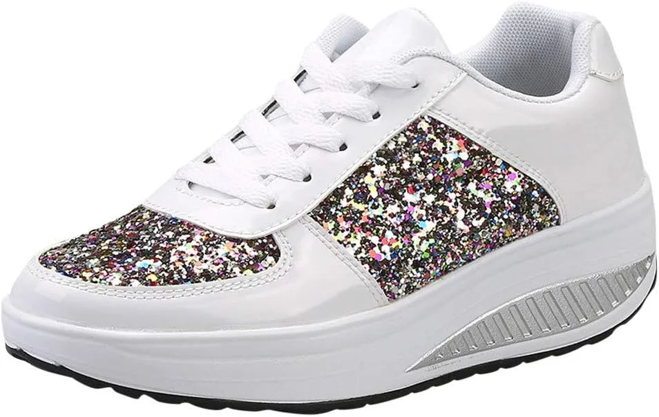 Platform Sneakers for Women Womens Fall Shoes Men's Casual Dress Sneakers Comfortable Dressy Slip on Women Loafers Shoes for Work Platform Sneakers for Women Black