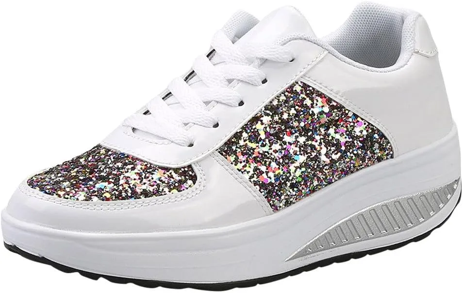 Platform Sneakers for Women Womens Fall Shoes Men's Casual Dress Sneakers Comfortable Dressy Slip on Women Loafers Shoes for Work Platform Sneakers for Women Black