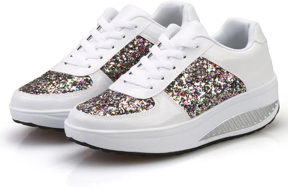 Platform Sneakers for Women Womens Fall Shoes Men's Casual Dress Sneakers Comfortable Dressy Slip on Women Loafers Shoes for Work Platform Sneakers for Women Black