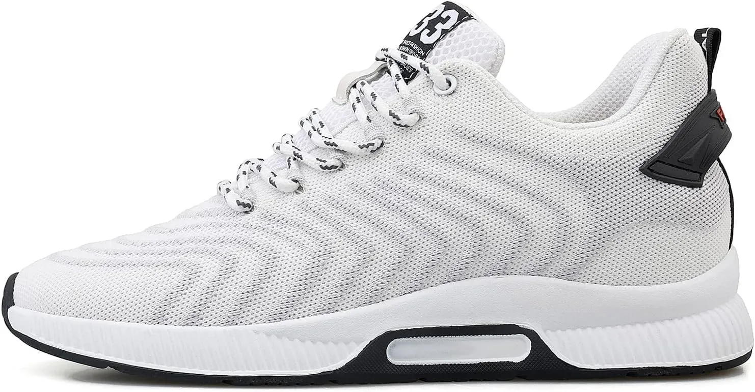 Recyphi Men's Invisible Height Increasing Elevator Shoes Lightweight Sport Shoes Height-Boosting Fashion Sneakers 2.4" Taller