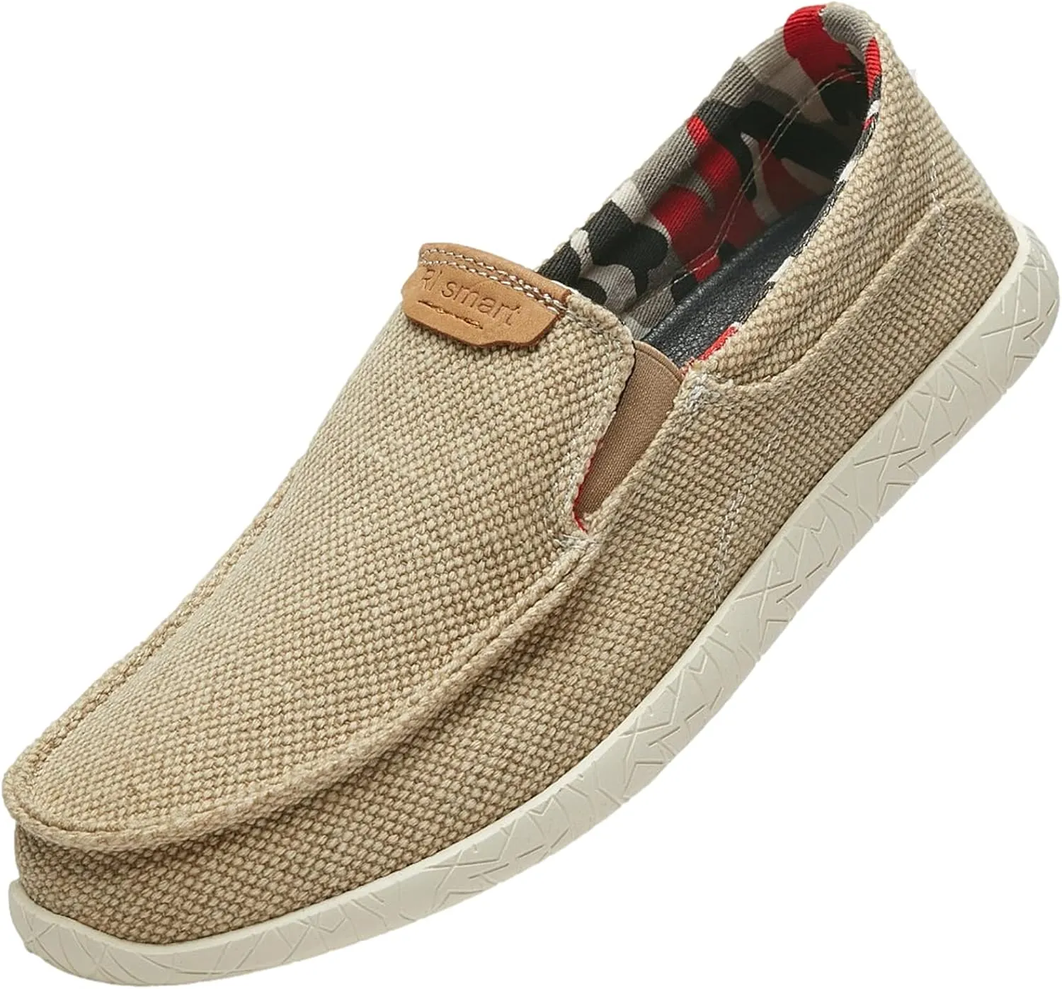 rismart Men's Slip on Loafers Breathable Canvas Casual Sneaker Walking Shoes
