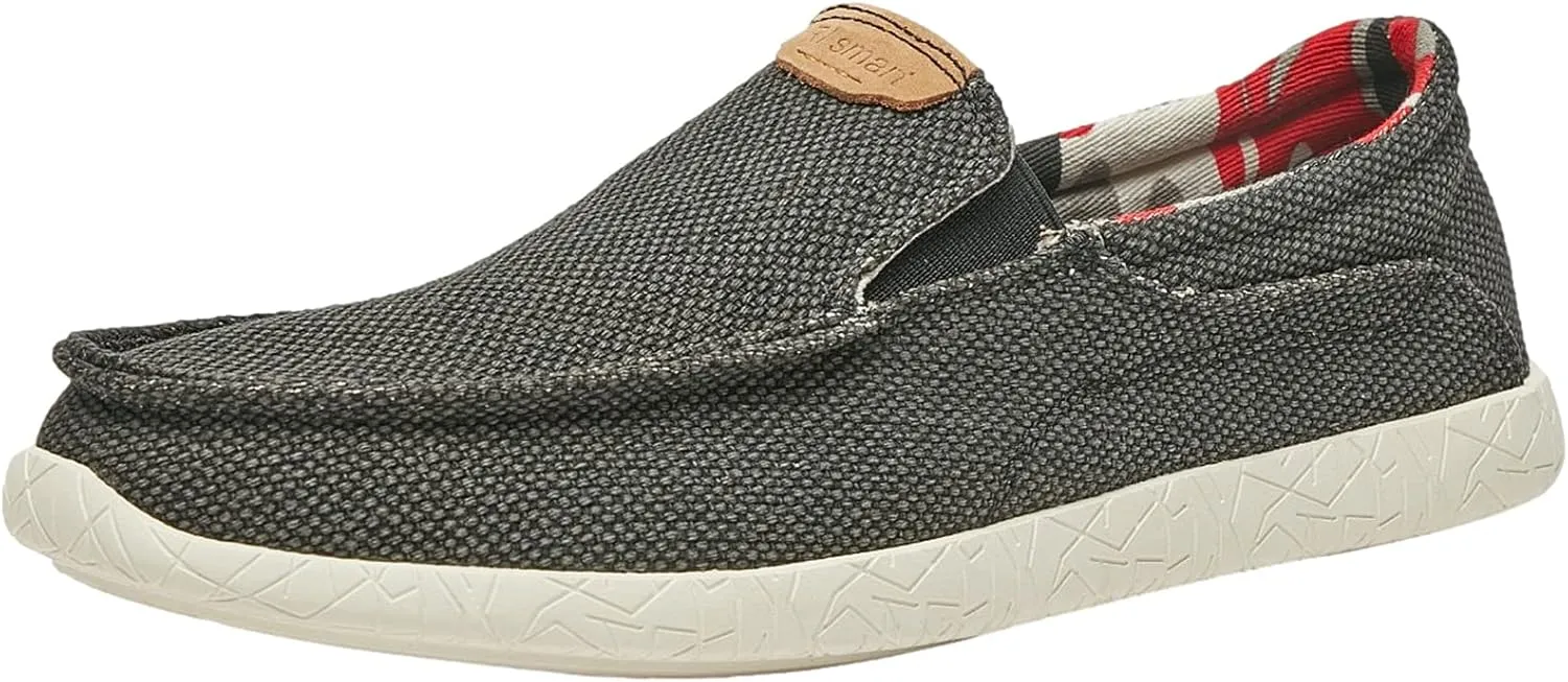 rismart Men's Slip on Loafers Breathable Canvas Casual Sneaker Walking Shoes