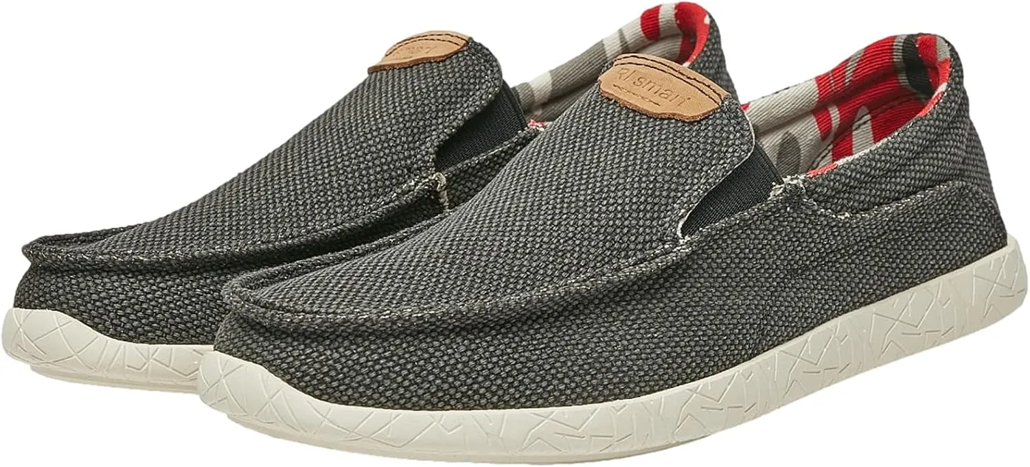 rismart Men's Slip on Loafers Breathable Canvas Casual Sneaker Walking Shoes