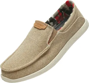 rismart Men's Slip on Loafers Breathable Canvas Casual Sneaker Walking Shoes