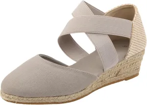 Roorsily Summer Versatile Sandals for Women Classic Slip On Thick High Heeled Sandals Casual Sandals Closed Toe Shoes