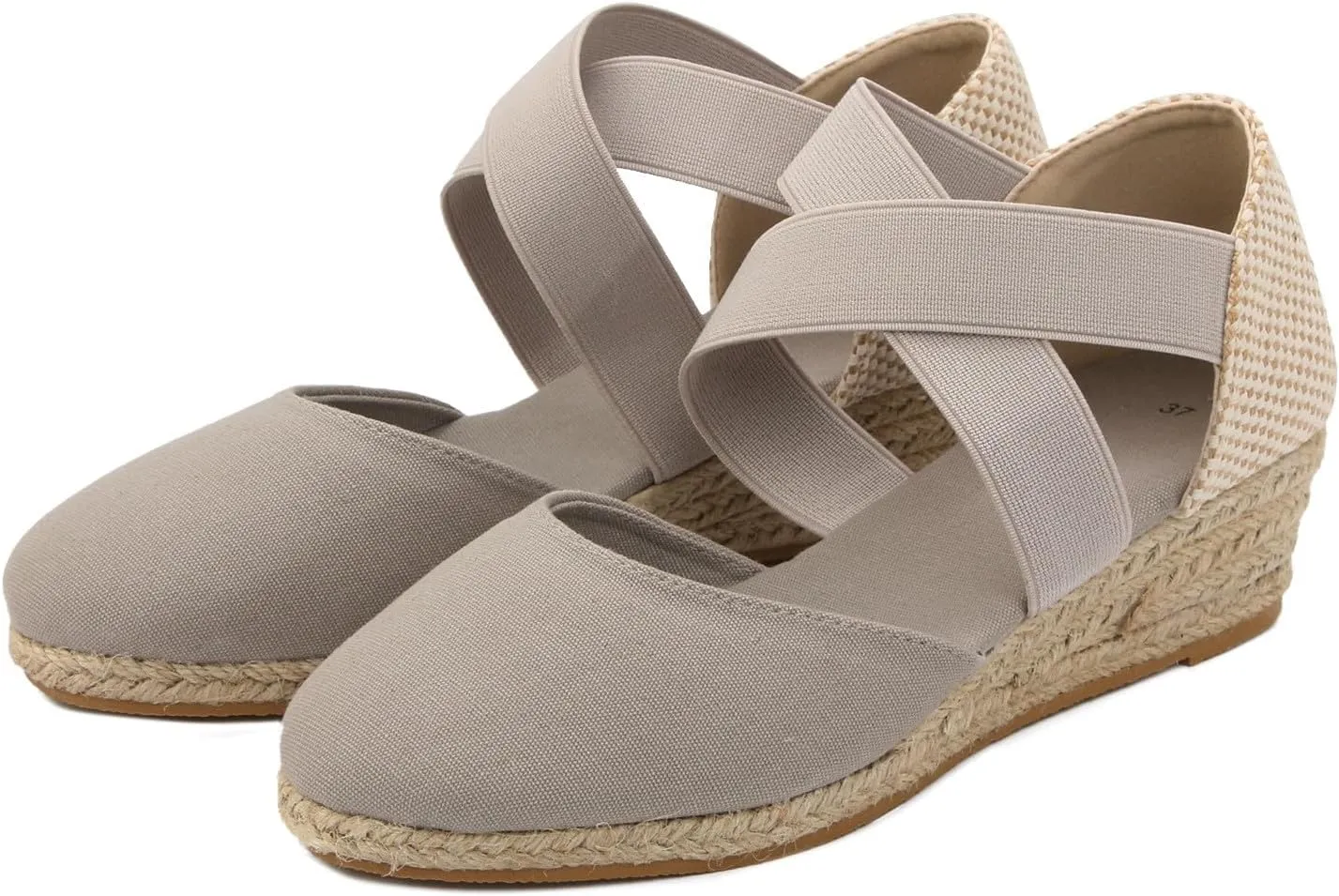 Roorsily Summer Versatile Sandals for Women Classic Slip On Thick High Heeled Sandals Casual Sandals Closed Toe Shoes