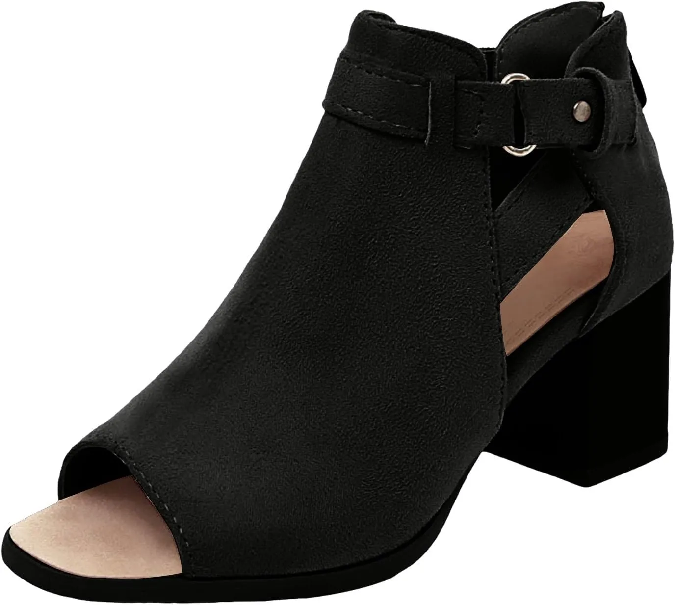 Sandal Heels Shoes for Women Sexy Women's Block Heels Boots Zip Back Ankle Tall High Heel Boots Woman Shoe Size 8 Heel