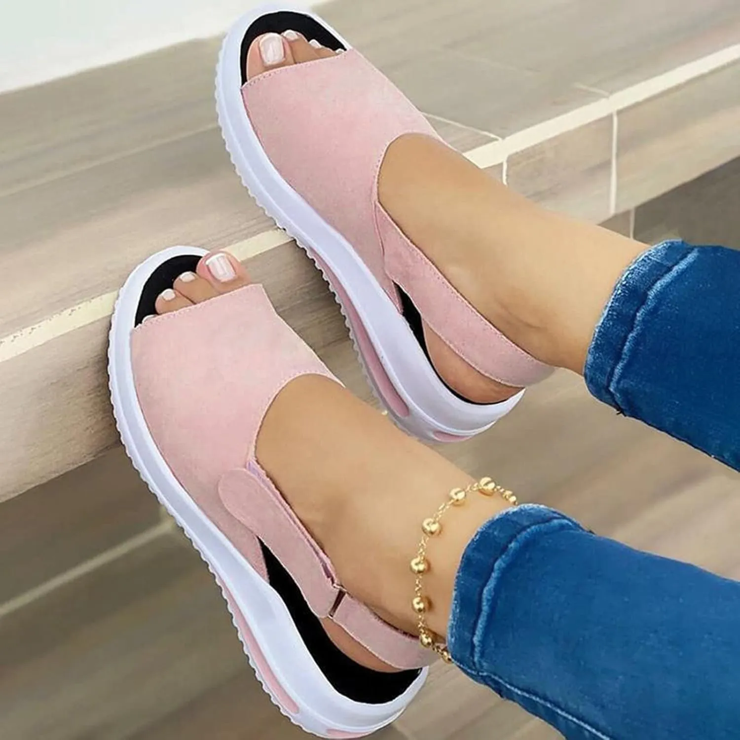 Sandals for Women Dressy Summer, Sandals for Women Causal Summer Peep Toe Platform Sandals Shoes Ladies Flip Flops