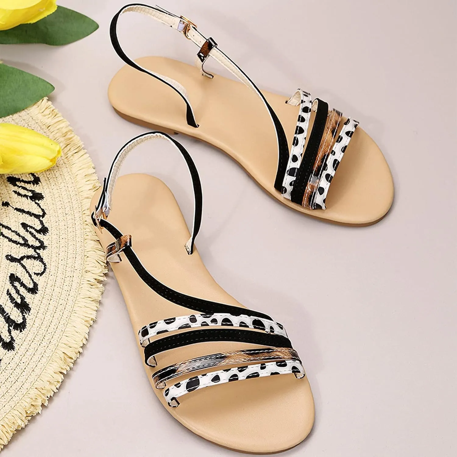 Sandals for Women Dressy Summer, Women Arch Support Sandals Comfortable Floral Slides Summer Platform Sandals Slippers