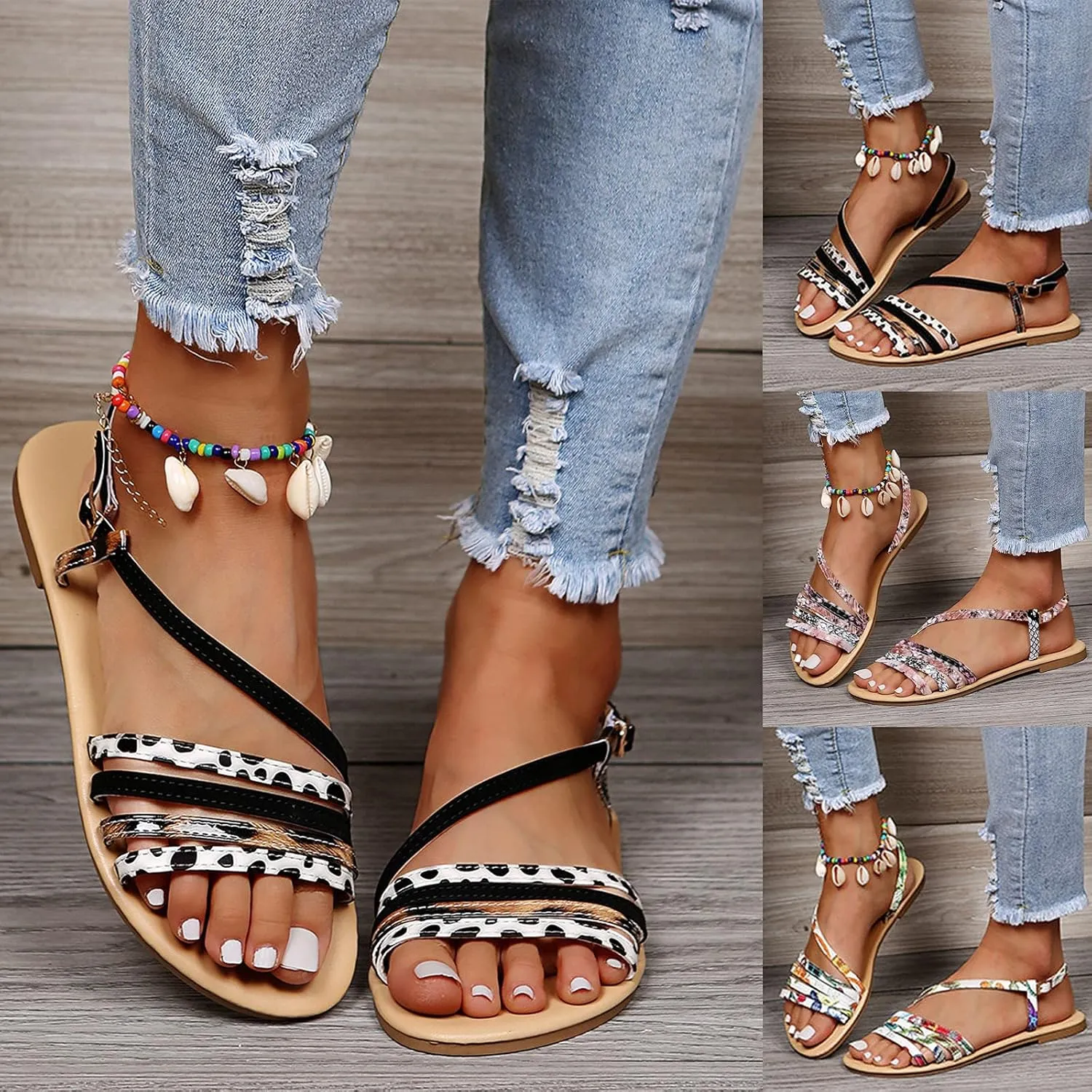Sandals for Women Dressy Summer, Women Arch Support Sandals Comfortable Floral Slides Summer Platform Sandals Slippers