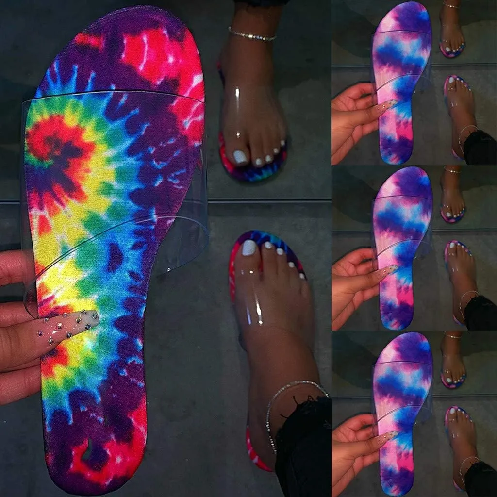 Sandals for Women Flat,Comfortable Clear Snakeskin Flip Flops Anti-Skid Lightweight Slippers for Beach/Holiday/Poolside