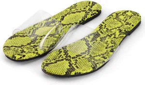 Sandals for Women Flat,Comfortable Clear Snakeskin Flip Flops Anti-Skid Lightweight Slippers for Beach/Holiday/Poolside