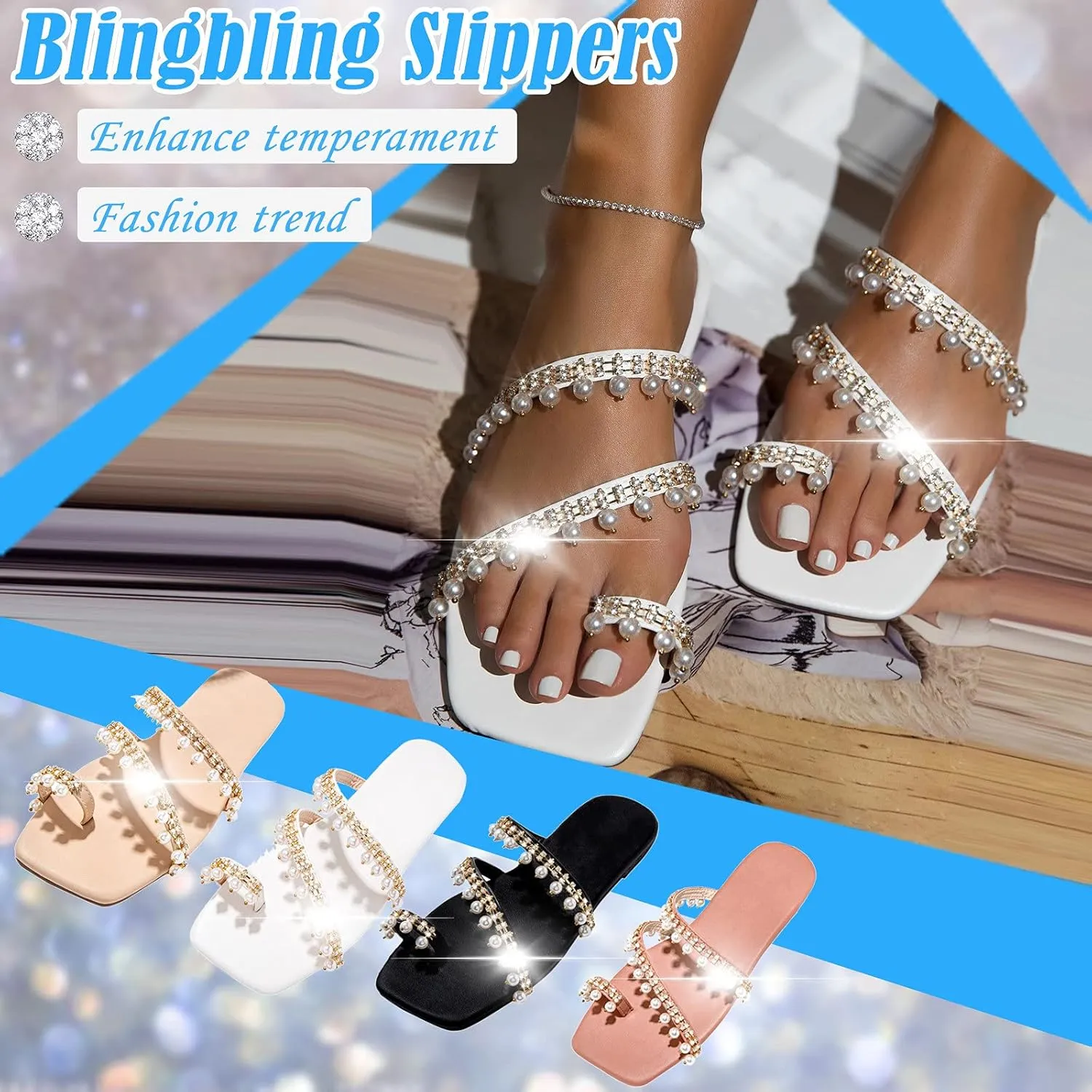 Sandals for Women Wide Width,Women Wedge Heel Sandals Sandals Floral Roman Flat Slippers Casual Beach Indoor Outdoor Shoes