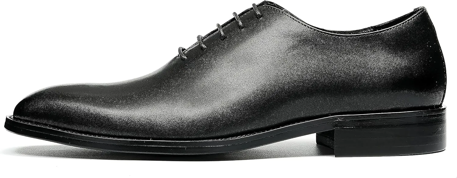 Santimon Mens Oxfords Wedding Dress Genuine Leather Whole Cut Derby Formal Business Fashion Casual Prom Shoes for Men