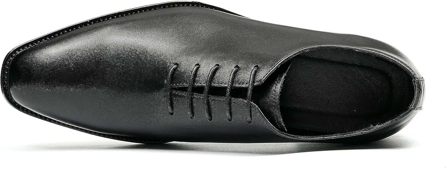 Santimon Mens Oxfords Wedding Dress Genuine Leather Whole Cut Derby Formal Business Fashion Casual Prom Shoes for Men