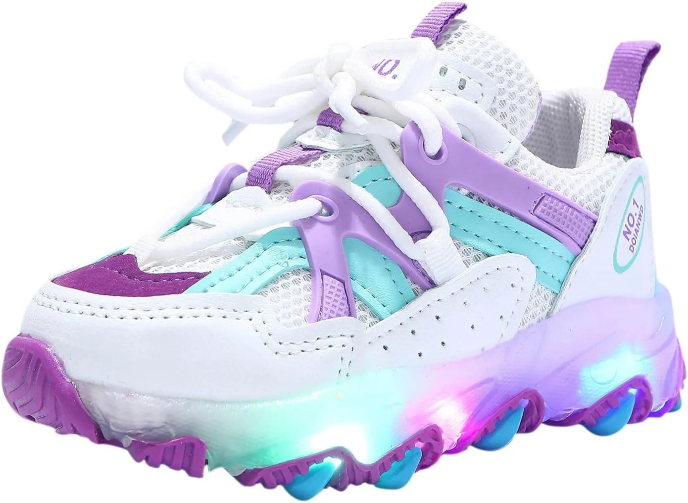 Sneakers for Girls Ventilated Sports Shoes for Boys and Girls LED Light Light Up Running Shoes Soft Soled Light Up Shoes