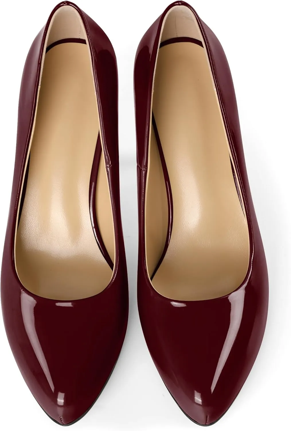 Soireelady Womens Platform Pumps Heels High Heel Stiettos Closed Round Toe Slip On Fashion Daily Work Dress Shoes 3.5 Inches
