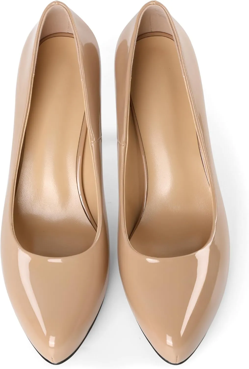 Soireelady Womens Platform Pumps Heels High Heel Stiettos Closed Round Toe Slip On Fashion Daily Work Dress Shoes 3.5 Inches