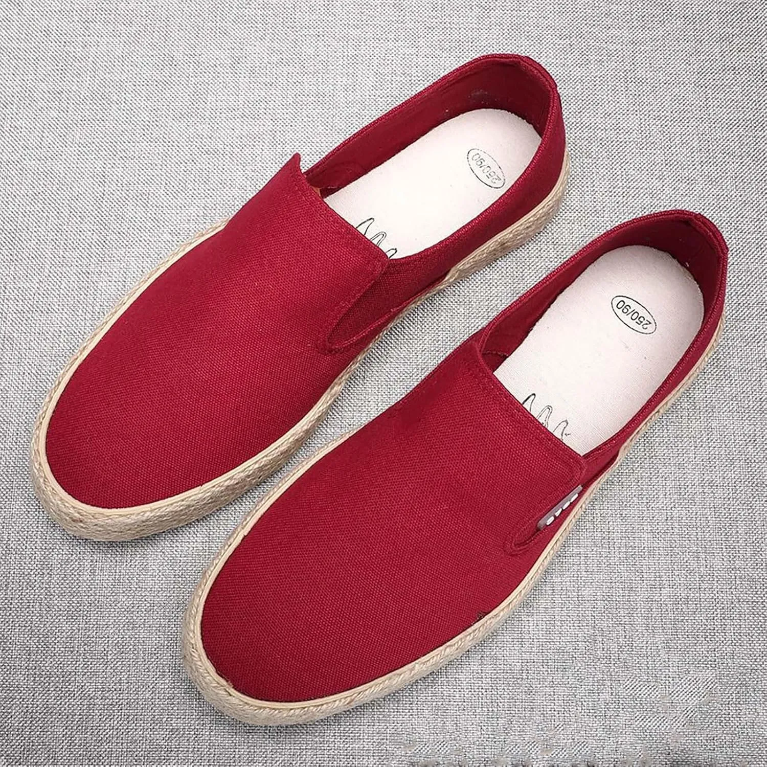 Solid Color Mens Casual Shoes Fashion Breathable Slip on Lightweight Summer Comfortable Outdoor Flat Bottom Walking Running Sneakers for Ladies
