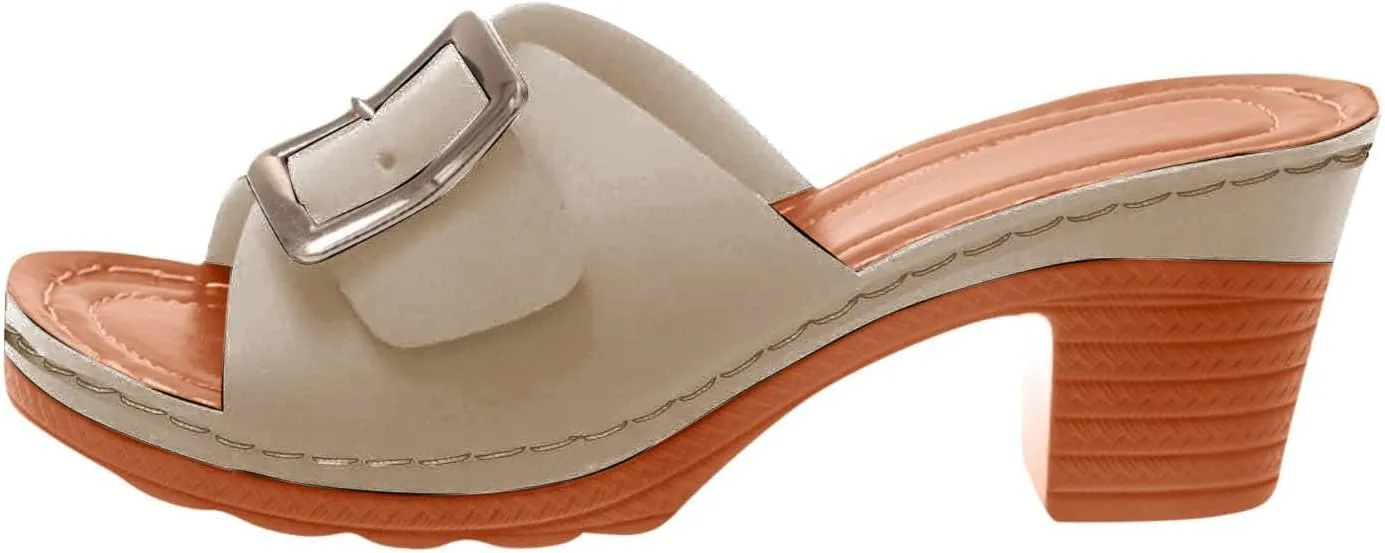 Summer Sandals for Women 2025 Wedge Heeled Sandal Chunky Platform Mules Sandals Comfortable Open Toe Platform Shoes High Heeled Dress Sandal Summer Dress Shoes for Party 2025