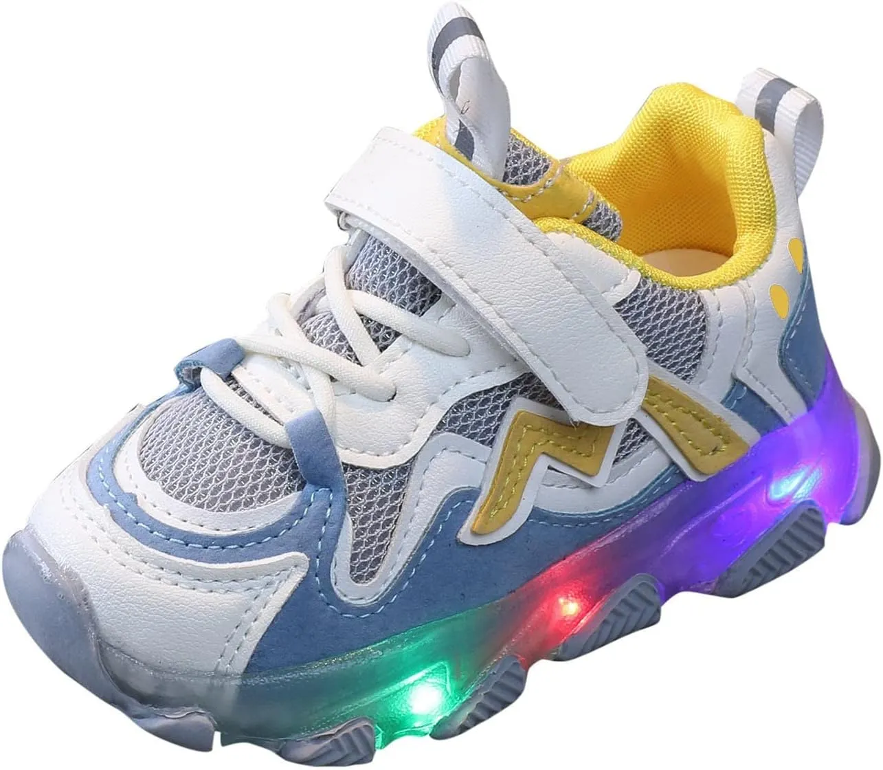 Toddler Baby Boys Girls LED Light Up Luminous Sneakers Casual Comfortable Breathable Slip On Running Sport Shoes