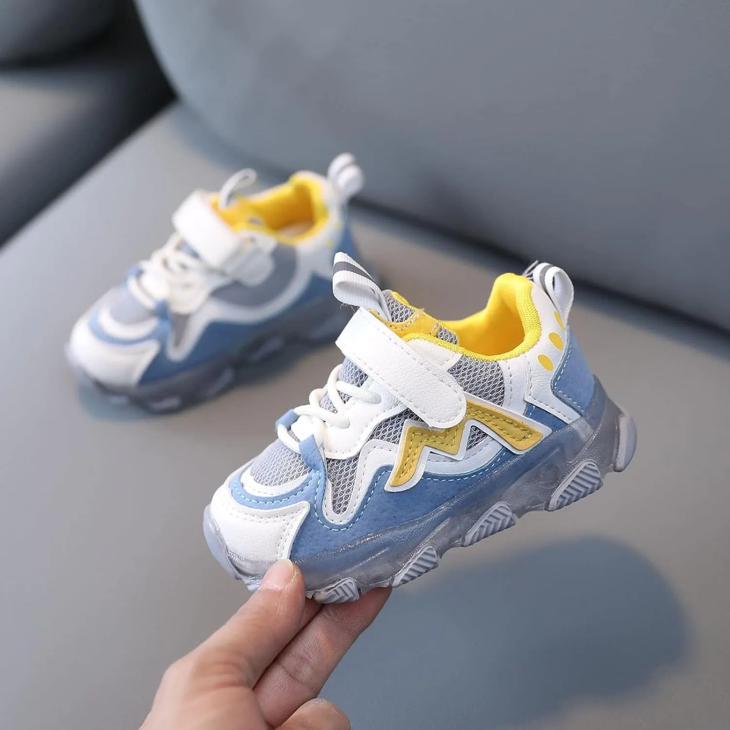 Toddler Baby Boys Girls LED Light Up Luminous Sneakers Casual Comfortable Breathable Slip On Running Sport Shoes