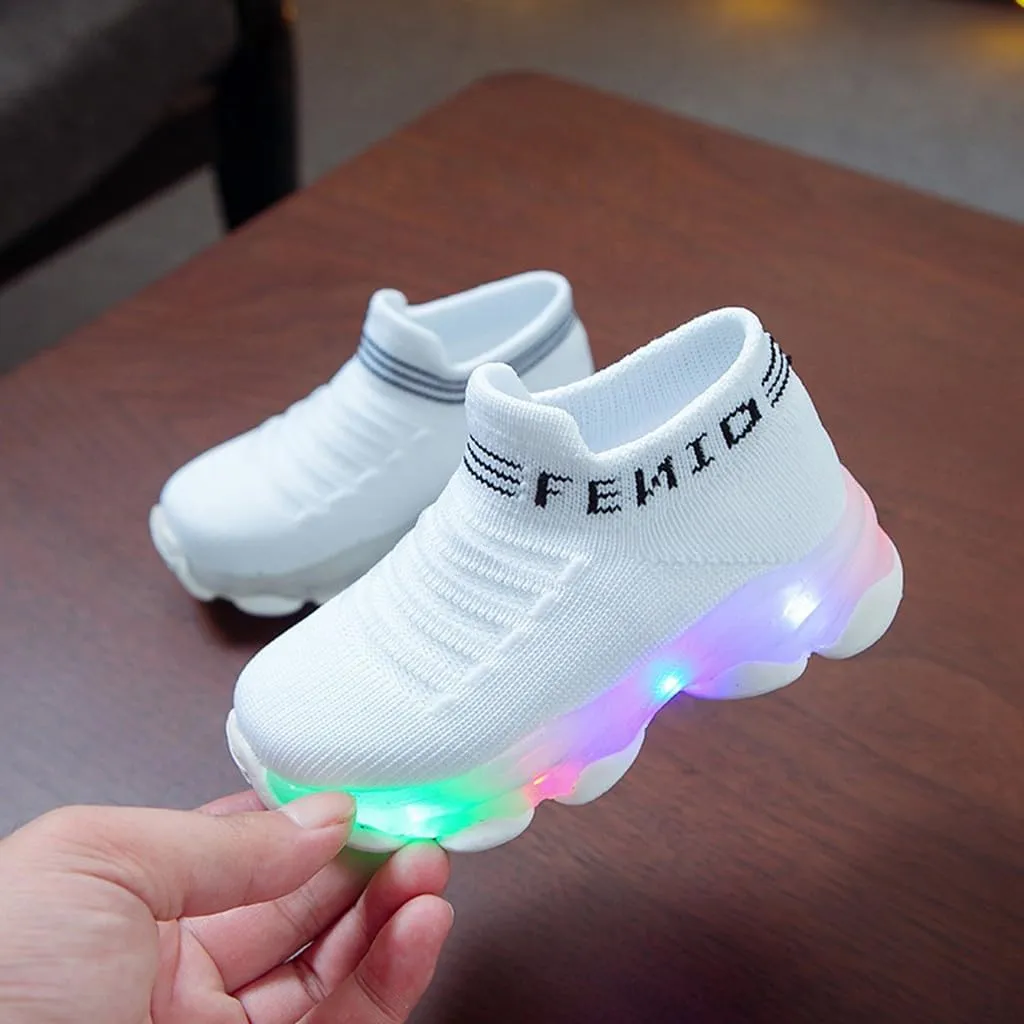Toddler Boys Light Up Shoes, Lightweight Breathable Anti-Slip, Flashing Sport Sneakers for Girls' Athletic Shoes