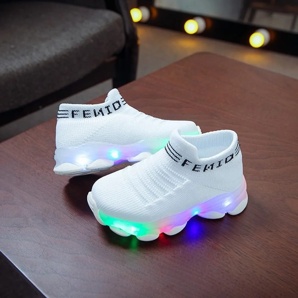 Toddler Boys Light Up Shoes, Lightweight Breathable Anti-Slip, Flashing Sport Sneakers for Girls' Athletic Shoes