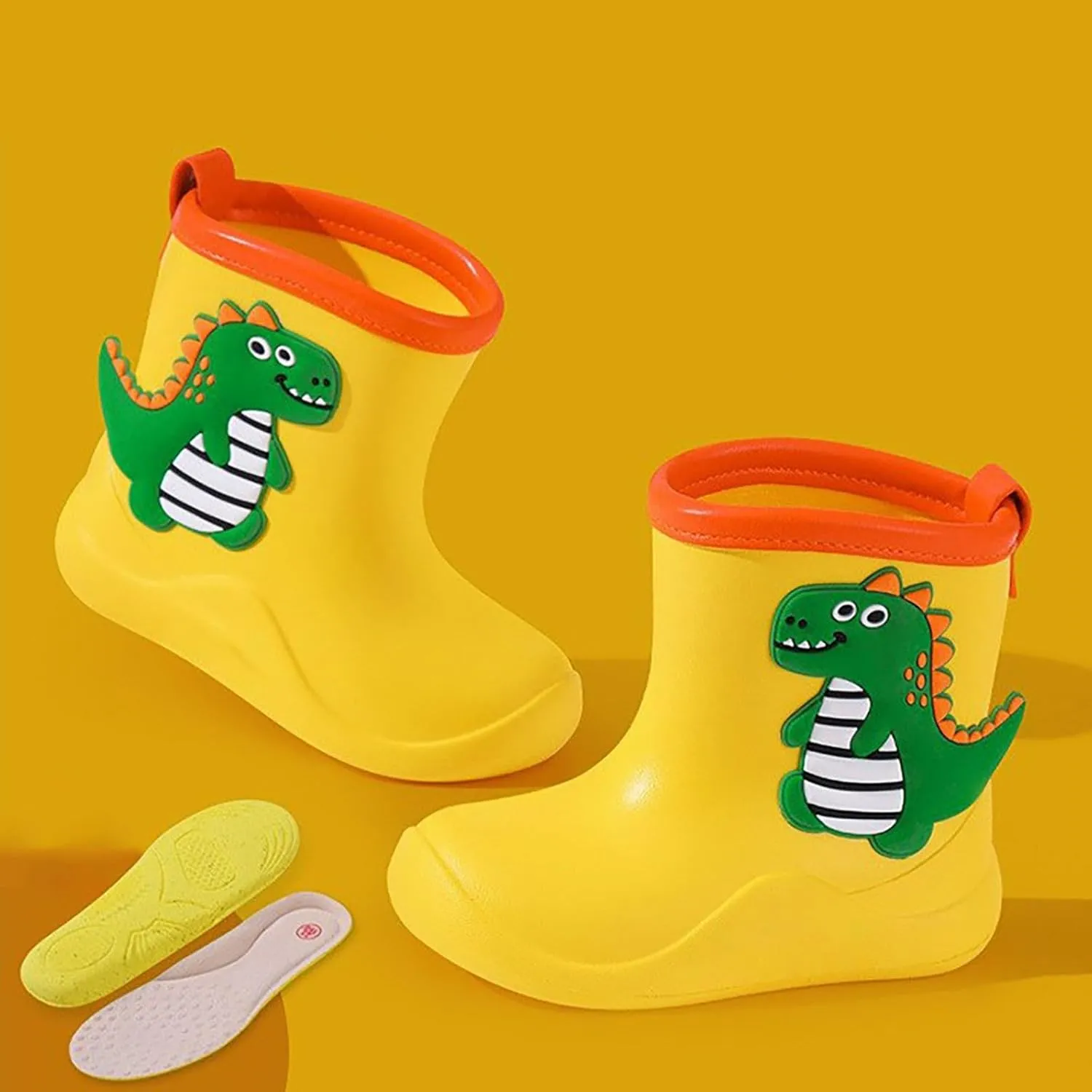 Toddler Rain Boots Boys Girls Baby Cartoon Animals Waterproof Ankle Boots Non Slip Rubber Toddler Snow Boot