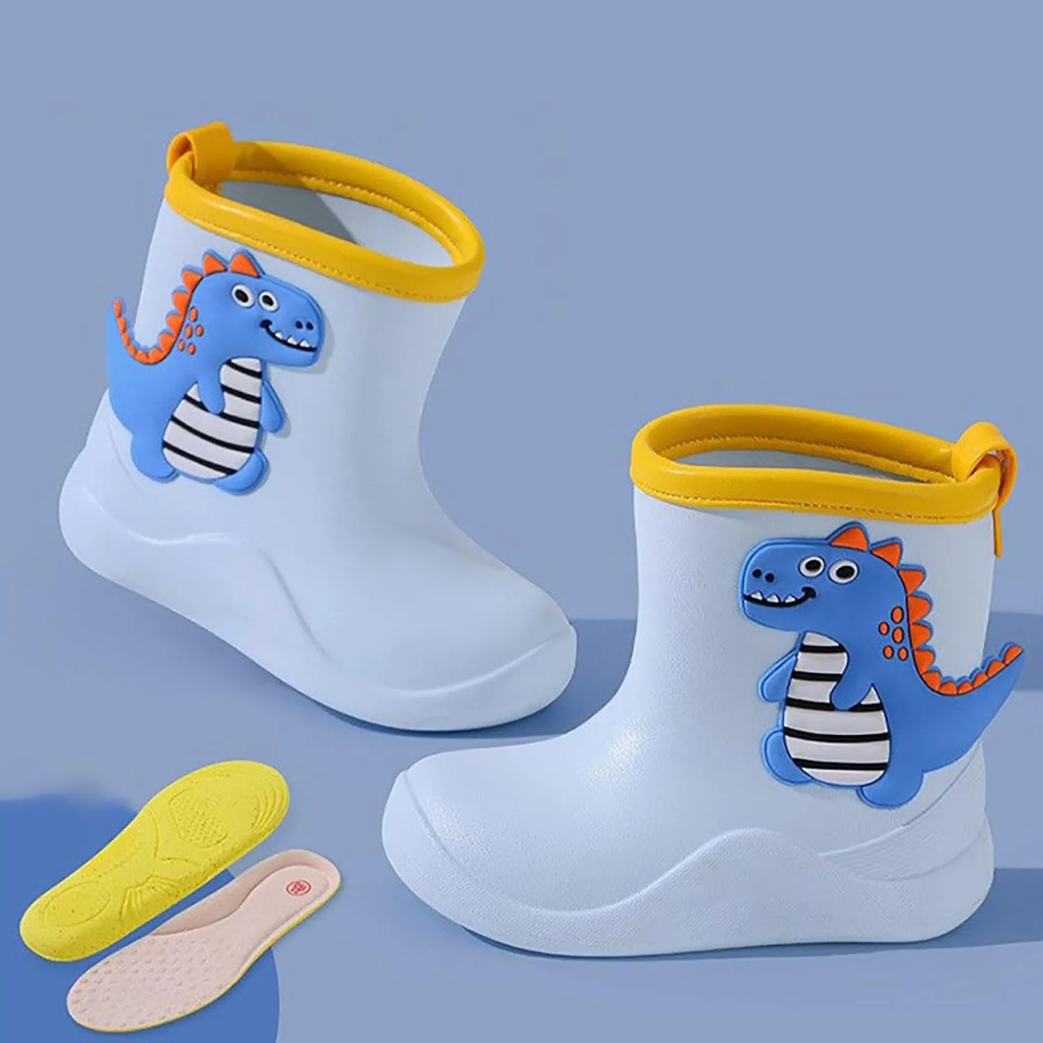 Toddler Rain Boots Boys Girls Baby Cartoon Animals Waterproof Ankle Boots Non Slip Rubber Toddler Snow Boot