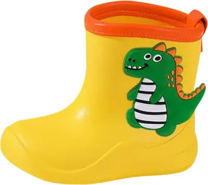 Toddler Rain Boots Boys Girls Baby Cartoon Animals Waterproof Ankle Boots Non Slip Rubber Toddler Snow Boot