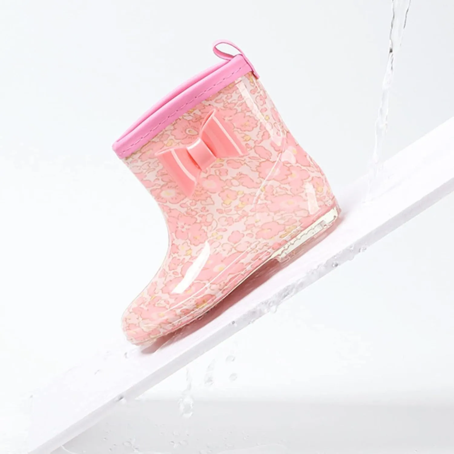 Toddler Rain Boots Rain Boots Short Rain Boots for Toddler Easy On Lightweight Girl Boots Waterproof Ankle Boots