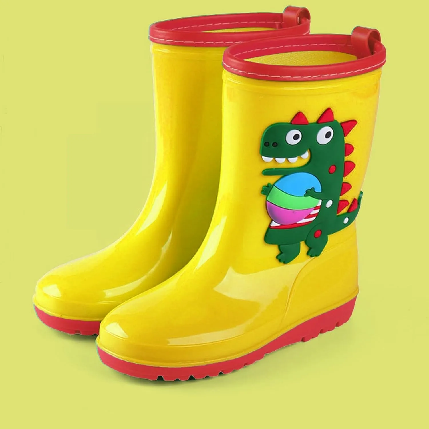 Toddler Rain Boots Waterproof Mud Boots Kids Mid Calf Water Shoes Boys Girls Rubber Rainboots Slip On Ankle Boots