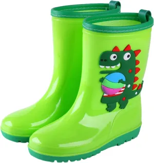 Toddler Rain Boots Waterproof Mud Boots Kids Mid Calf Water Shoes Boys Girls Rubber Rainboots Slip On Ankle Boots