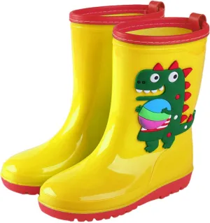 Toddler Rain Boots Waterproof Mud Boots Kids Mid Calf Water Shoes Boys Girls Rubber Rainboots Slip On Ankle Boots