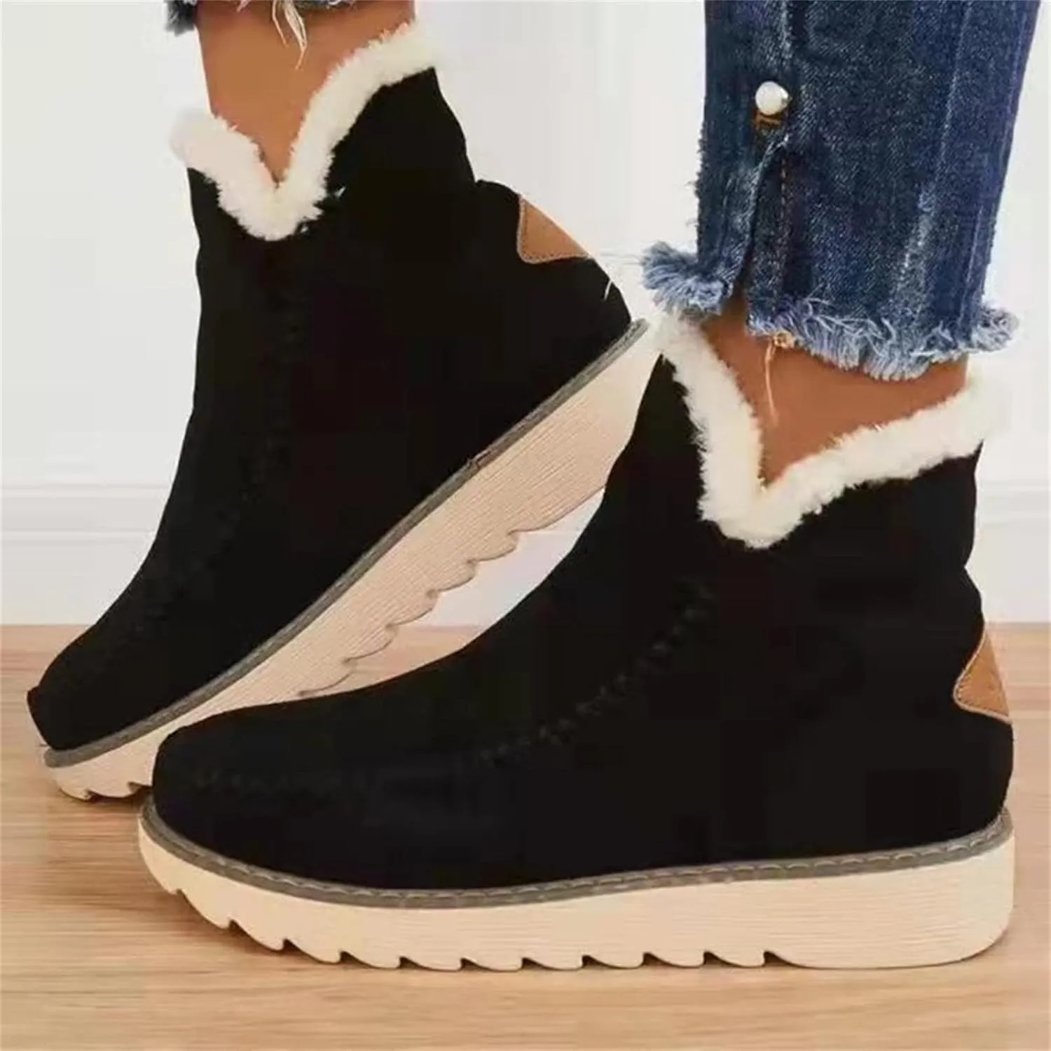Trending Winter Boots For Women 2024 Snow Boots Warm Ankle Booties Slip On Fur Lined Fashion Casual Loafers Shoes