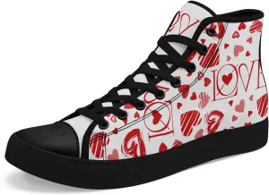 Unisex High Top Sneakers Womens Canvas Shoes Lace up Casual Tennis Shoes Flat Walking Shoes