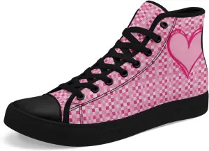 Unisex High Top Sneakers Womens Canvas Shoes Lace up Casual Tennis Shoes Flat Walking Shoes