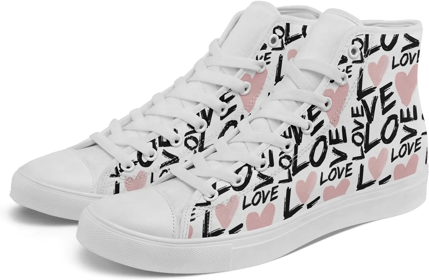 Unisex High Top Sneakers Womens Canvas Shoes Lace up Casual Tennis Shoes Flat Walking Shoes