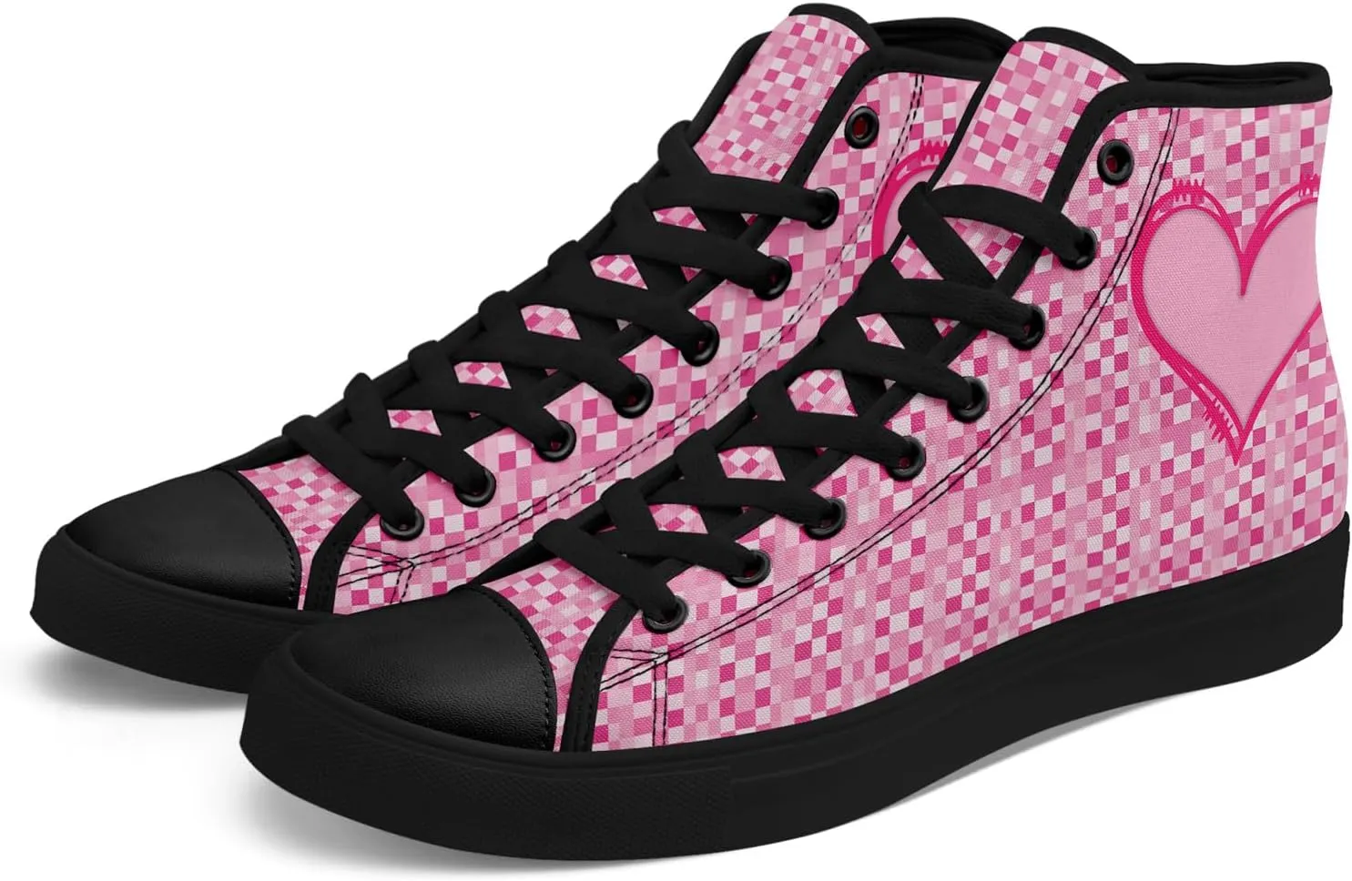 Unisex High Top Sneakers Womens Canvas Shoes Lace up Casual Tennis Shoes Flat Walking Shoes