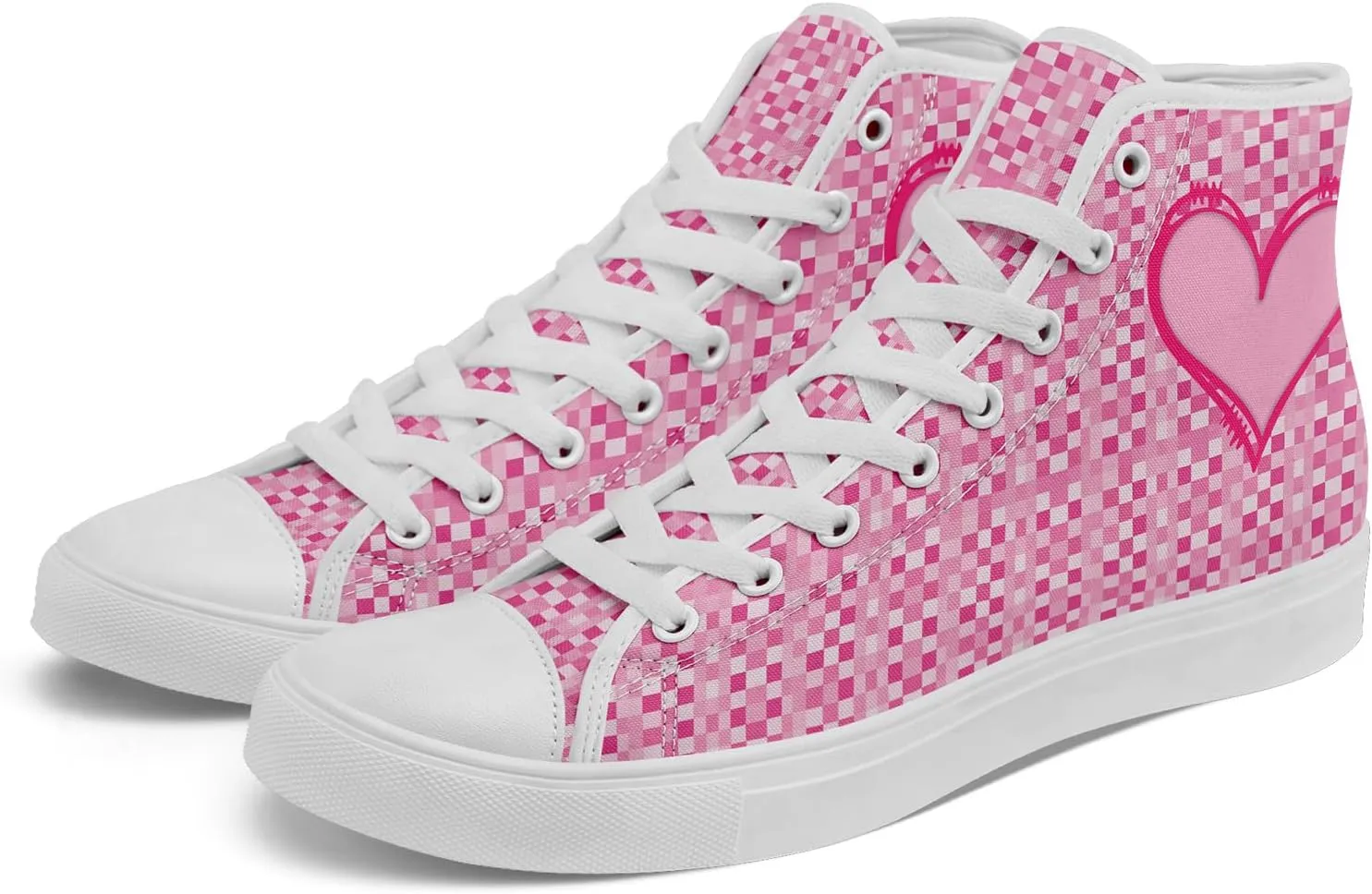 Unisex High Top Sneakers Womens Canvas Shoes Lace up Casual Tennis Shoes Flat Walking Shoes
