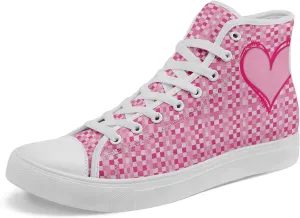 Unisex High Top Sneakers Womens Canvas Shoes Lace up Casual Tennis Shoes Flat Walking Shoes