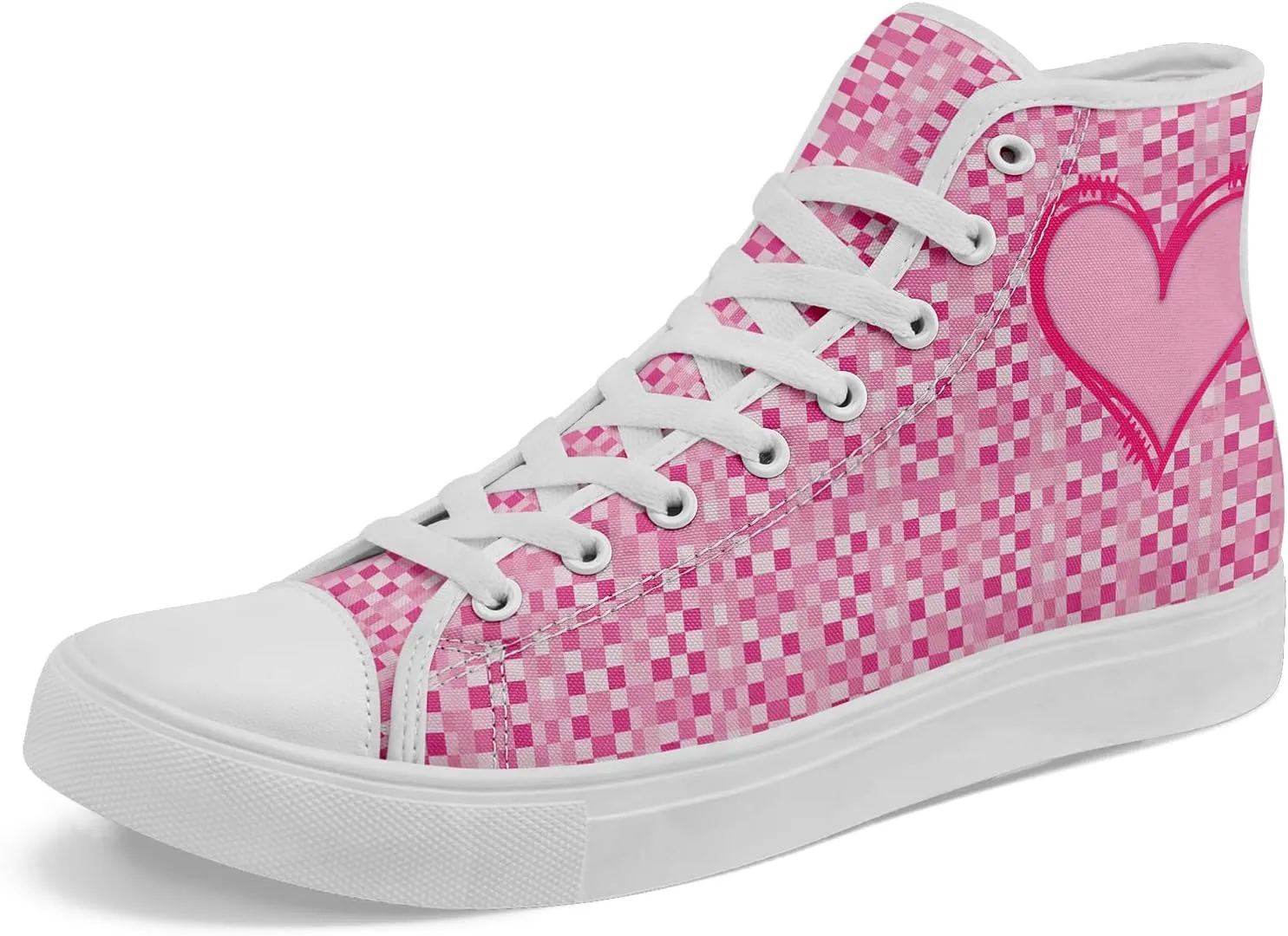 Unisex High Top Sneakers Womens Canvas Shoes Lace up Casual Tennis Shoes Flat Walking Shoes