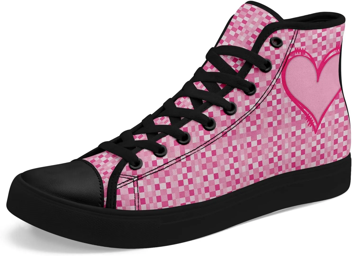 Unisex High Top Sneakers Womens Canvas Shoes Lace up Casual Tennis Shoes Flat Walking Shoes