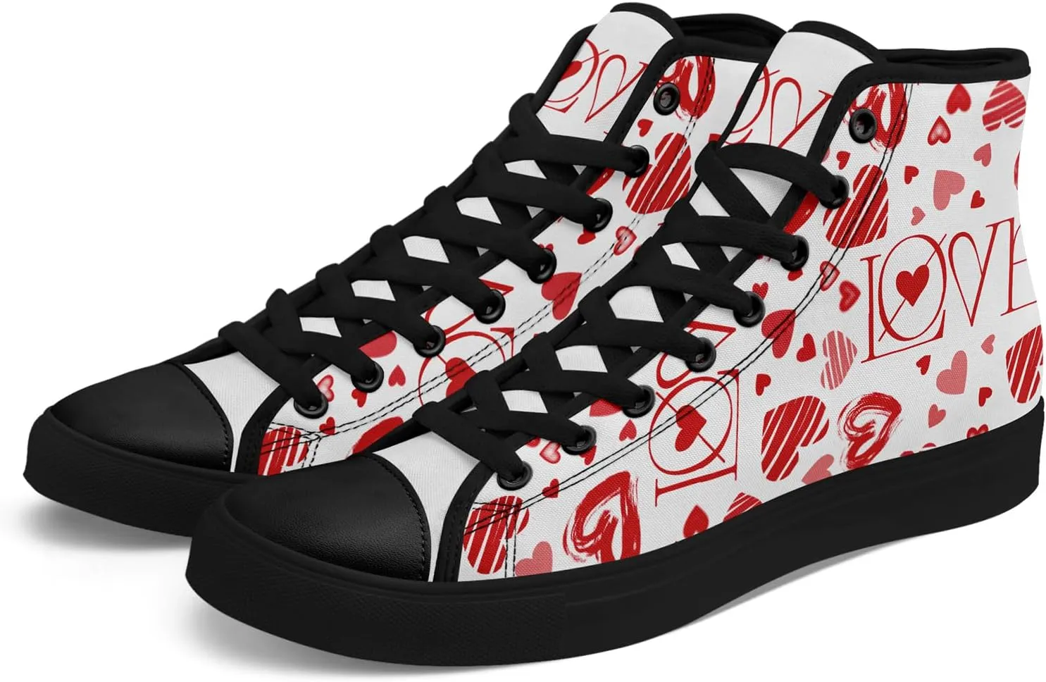 Unisex High Top Sneakers Womens Canvas Shoes Lace up Casual Tennis Shoes Flat Walking Shoes